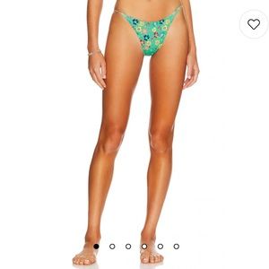 Revolve Superdown Alina Bikini Bottom in Green Floral, M